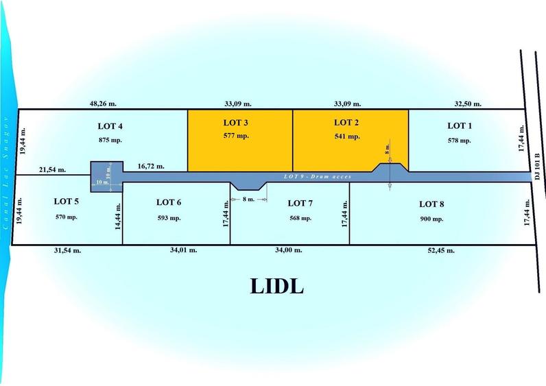SNAGOV - Ghermanesti, lipit de Lidl, 1129 mp. teren intravilan construibil