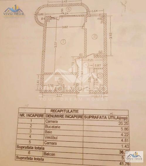 Lacul Tei-Facultate / decomandată / 42 mp / mobilată și utilată