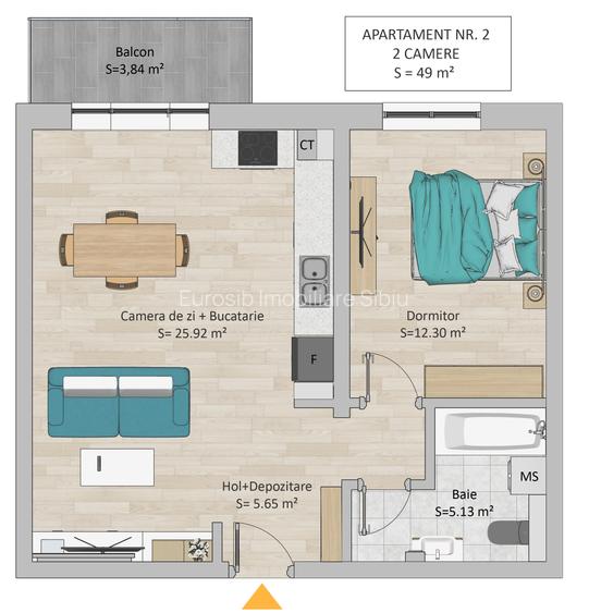 Ap. cu 2 camere, finisat la cheie, parcare inclusa, Magnolia Residence - 7