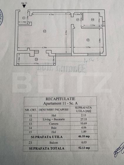 Apartament de vanzare, 46 mp, zona Bucium
