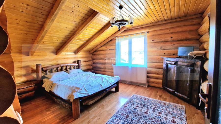 Cabana din lemn rotund, 140 mp utili, 1000mp teren – zonă turistică Mărișel - 12