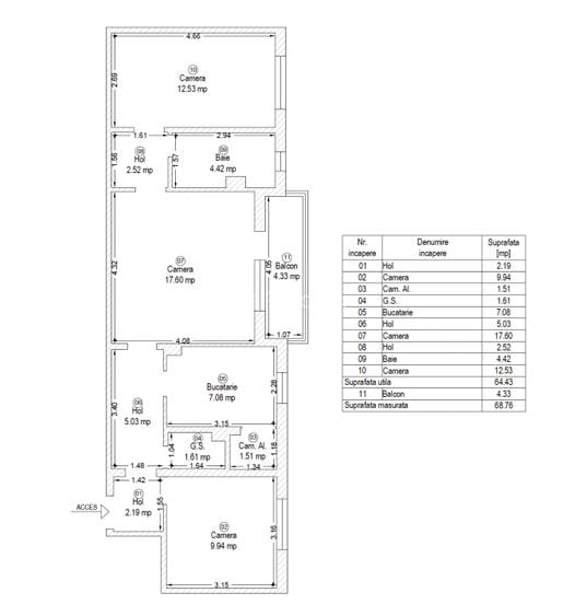 Apartament cu 3 camere și balcon, zonă Calea Aradului, Timișoara - 13