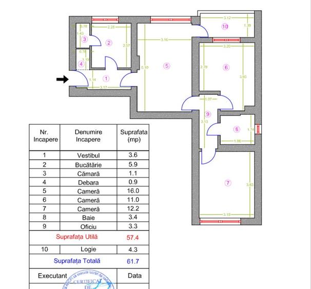 Apartament-3 camere,Domenii-bd Ion Mihalache