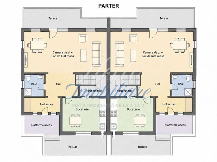 Duplex NZEB 4 camere 119.95 mp teren 245 mp in Floresti zona Vivo