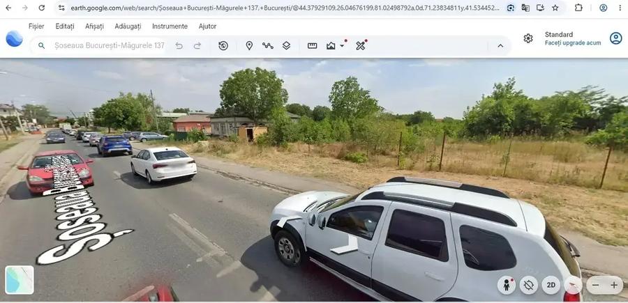 Teren intravilan 5550 mp La Sos Bucuresti Magurele Deschidere 25 mp