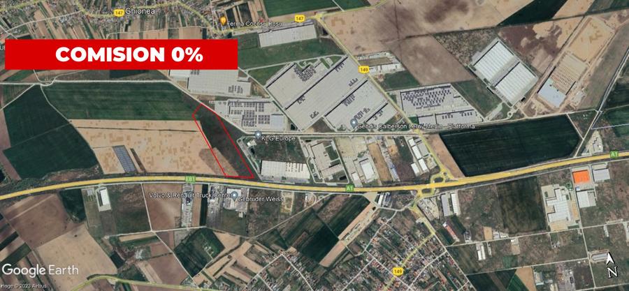 Teren intravilan industrial-logistic 93.000 mp / A1 km 23 / POT 60%, CUT 4,2