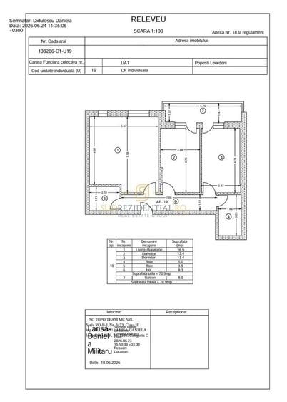 Apartament modern langa metrou - 3 camere + balcon, Popesti-Leordeni