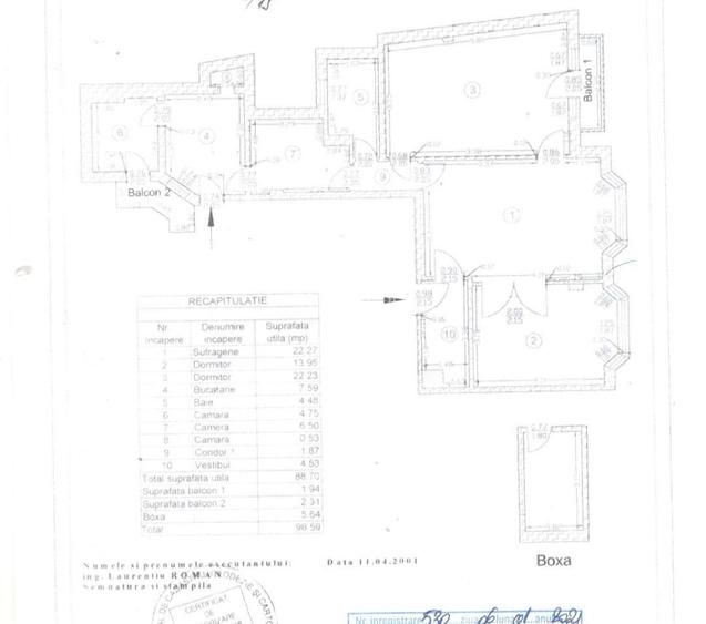 Apartament cu 3 camere 98,59 mp in zona Unirii - comsion 0%