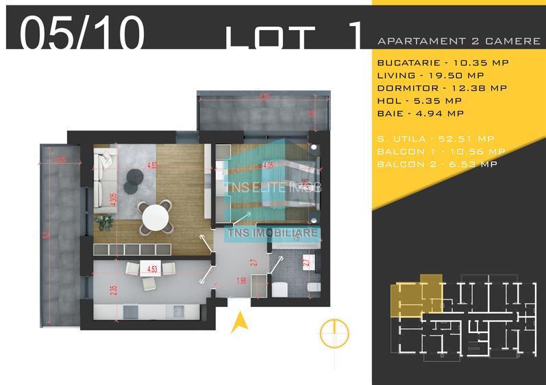 2 Camere Spațios, 70 Mp, Zona Pallady – Acces  Metrou Teclu - 4