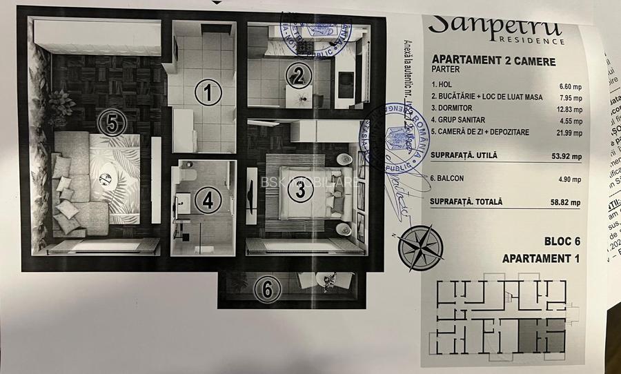 Apartament-2-Camere-Decomandat-54mp-Utili-Balcon-5mp-Parcare-Sanpetru-Residence - 7