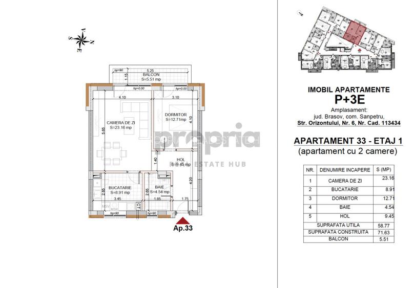 COMISION O % 58 MP UTILI  - APARTAMENT 2 CAMERE NR.33 - ET 2 SI 3 - 8