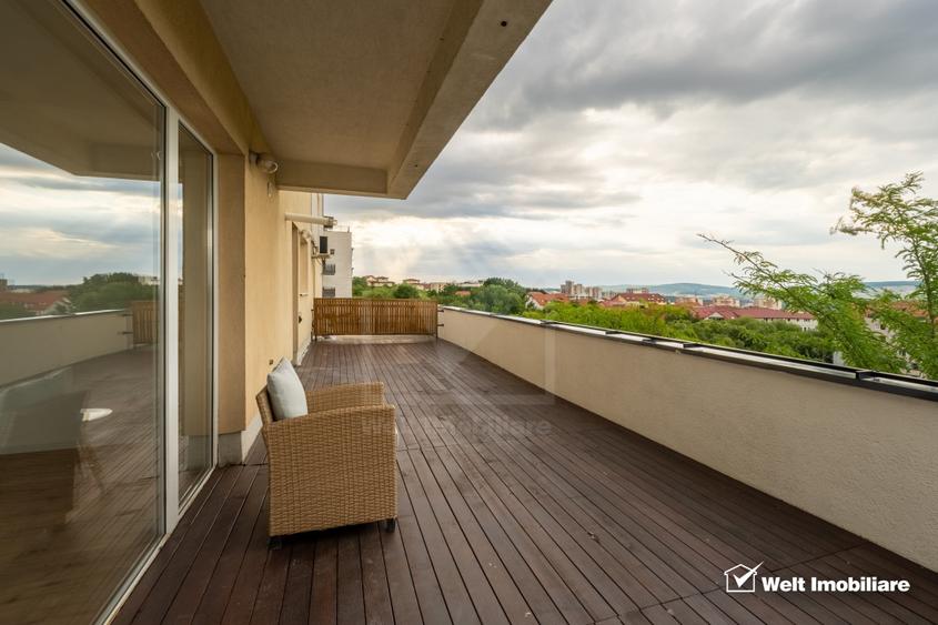 EXCLUSIV 2 camere decomandate, terasă de 58 mp, garaj inclus