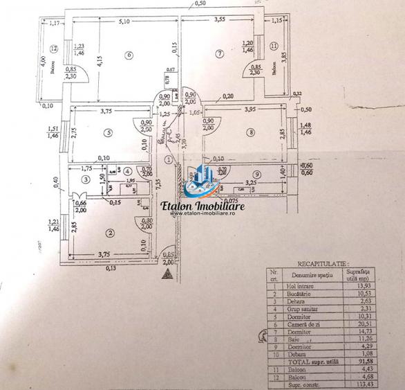 Apartament 4 camere, 2 bai, 2 balcoane, 101 mp utili Calea Romanului