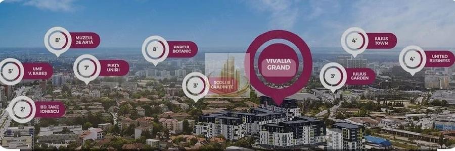 Apartament, zona centrala, 3 cam, 2 bai, parter, Complex Vivalia