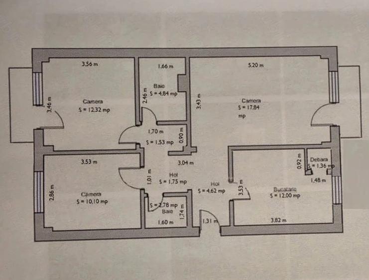 Aproape de Generala Nr. 30. Decomandat. 2 Bai.