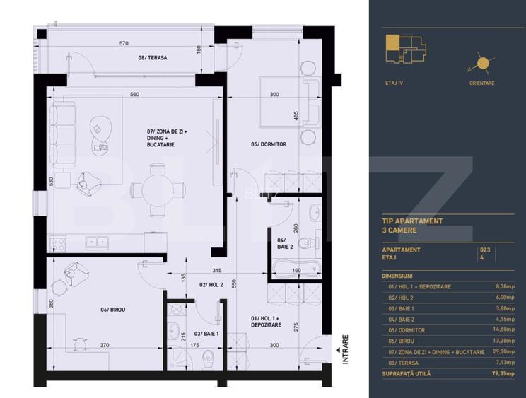 Apartament cu 3 camere si 2 bai, Smart Home, 80 mp - Complex Rezidential Nou - 2
