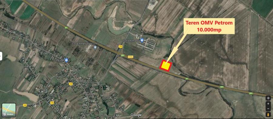 OMV Petrom vinde teren pe Autostrada A1 km 98 dreapta (Cateasca)
