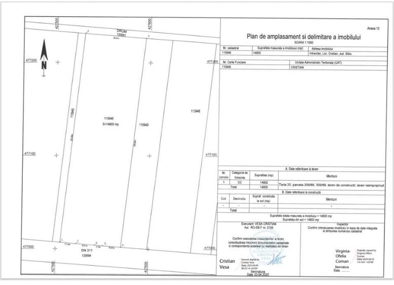 De vânzare teren intravilan – Cristian, Sibiu