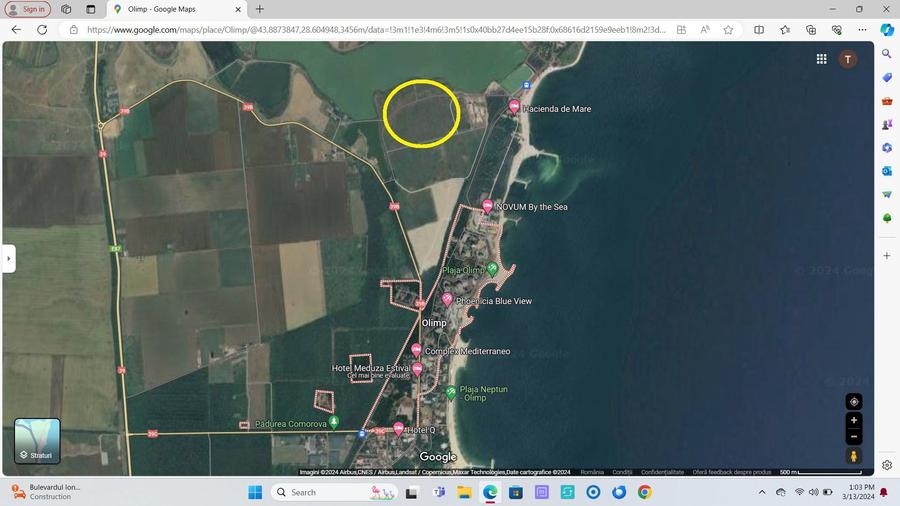 OPORTUNITATE TEREN 15HA LANGA POPASUL PESCARILOR OLIMP
