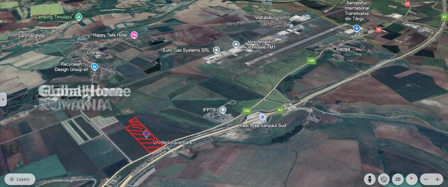 Teren 25000 MP | TG. MURES-SANPAUL | INTRAVILAN | 98 m acces DN 15 | A3 la 5 km
