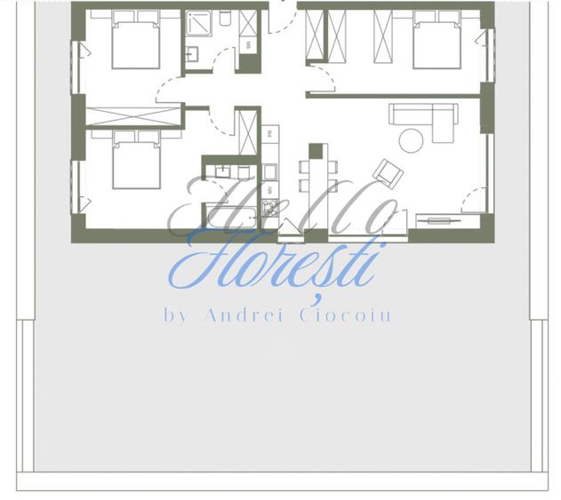 Apartament 4 camere 94,9 si terasa 133.2 in Hexagon