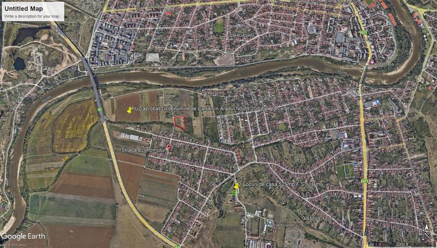 Proiect imobiliar cu PUZ la intrare pe noul Pod peste Mures in Aradul Nou