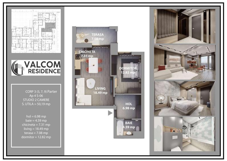 Valcom Residence Bartolomeu, Studio 2 camere, terasa 7 mp, Comision 0%