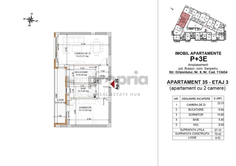 COMISION 0% APARTAMENT 2 CAMERE NR.35 PREDARE IULIE 2026