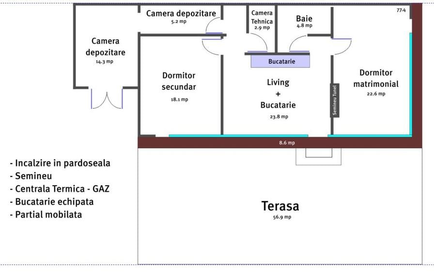 Casa Izvorani 159m construiti cu 3400mp de teren amenajat, inclusiv gradina