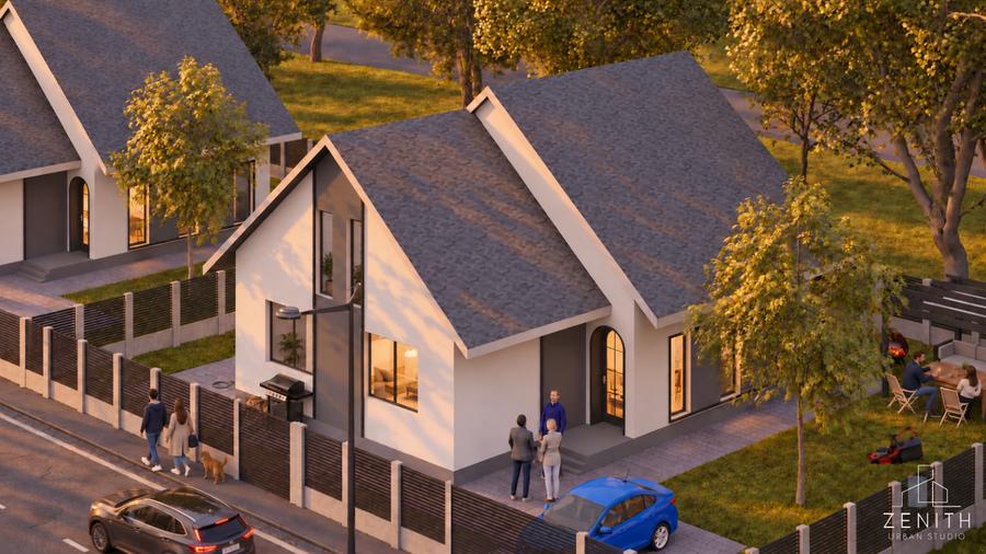 Casă de vânzare individuală nouă | 4 camere | Berceni | 406 | Asfalt | La cheie