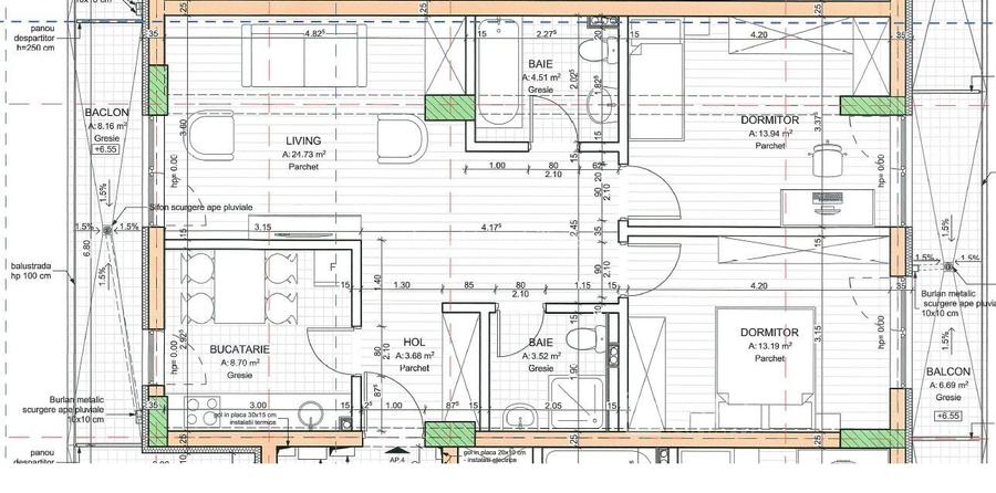 Apartament 3 camere Plopilor 72 m2 plus 2 balcoane - 2
