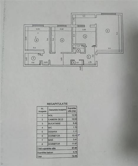Apartament 3 camere decomandat - Stare impecabila
