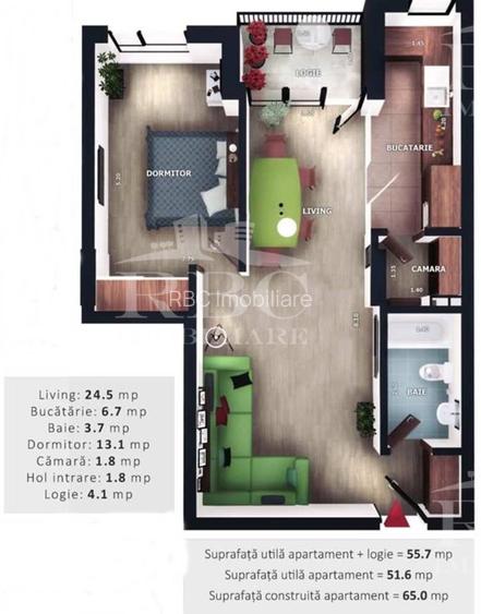 Apartamente cu 2 camere bloc nou in Floresti zona Vivo - 17