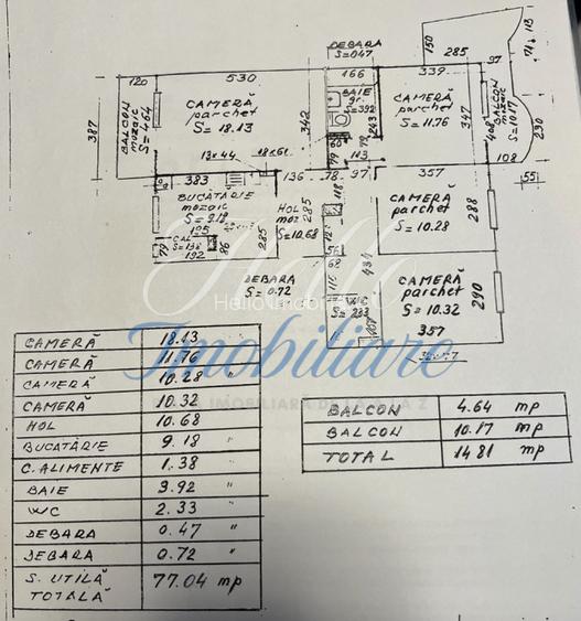 Apartament 4 camere 77.04 mp balcoane 14.81mp Cluj zona Plopilor - 10