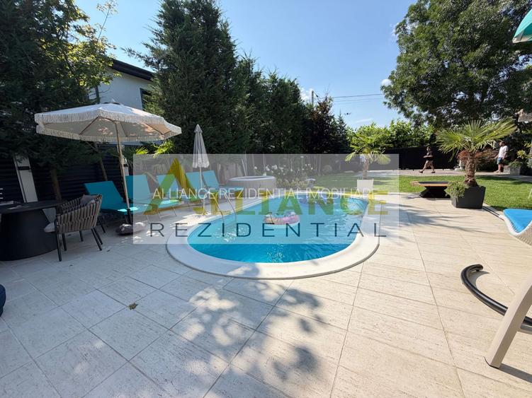 Casa P+1+M cu teren de 650 mp, piscina si curte complet amenajata