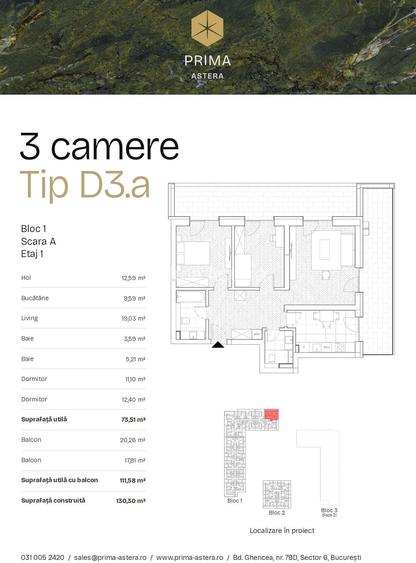 Apartament cu 3 camere la 5 minute de Auchan Drumul Taberei - 1