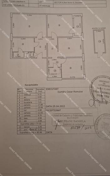 Proprietar: Vanzare apartament 4 camere Brancoveanu, str. Stoian Militaru