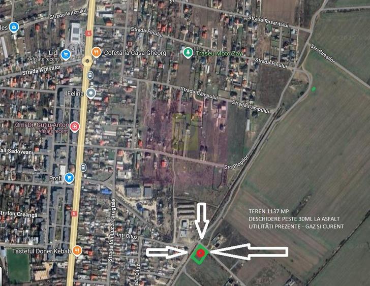 Teren la Asfalt cu utilități alături (Curent & Gaz) lângă București