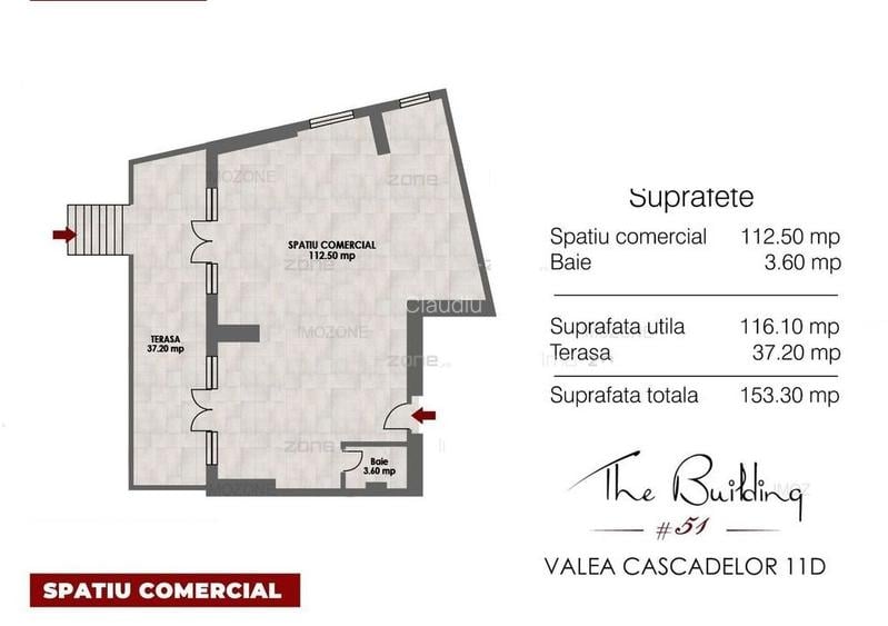 Proprietar | Spațiu comercial 206 mp + terase 78 mp | Valea Cascadelor - 2