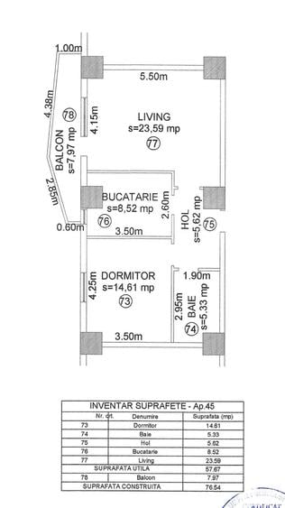 Apartament 2 camere - decomandat - et.3 - Mihai Viteazu - Lidl