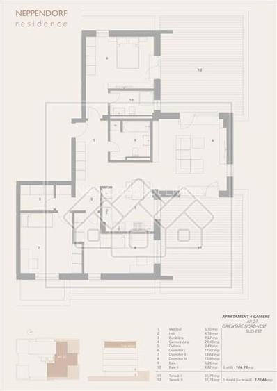 Penthouse superb de 107 mp utili, 2 terase mari, in Turnisor - 12