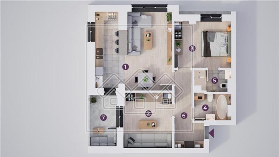 Apartament 3 camere de vanzare in Sibiu - bloc nou, cu lift