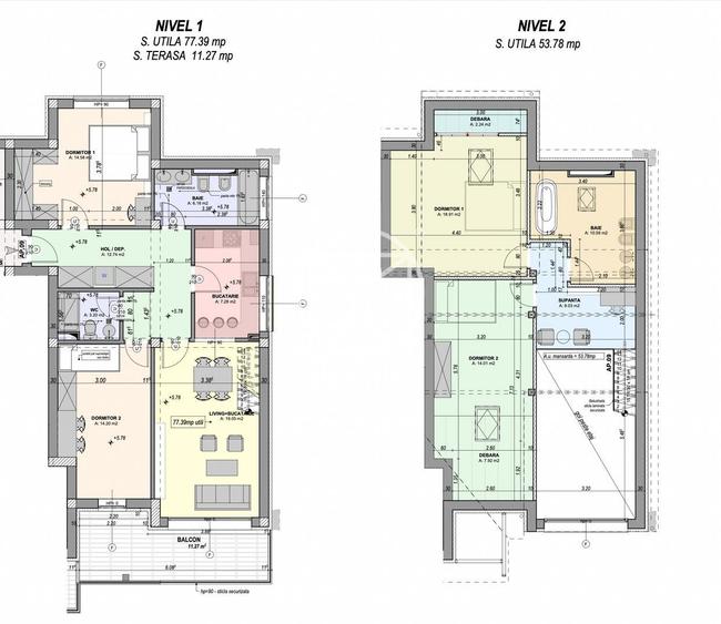 Penthouse 5 camere, 3 bai | terasa 9.11 mp, intabulat, orientare SUD