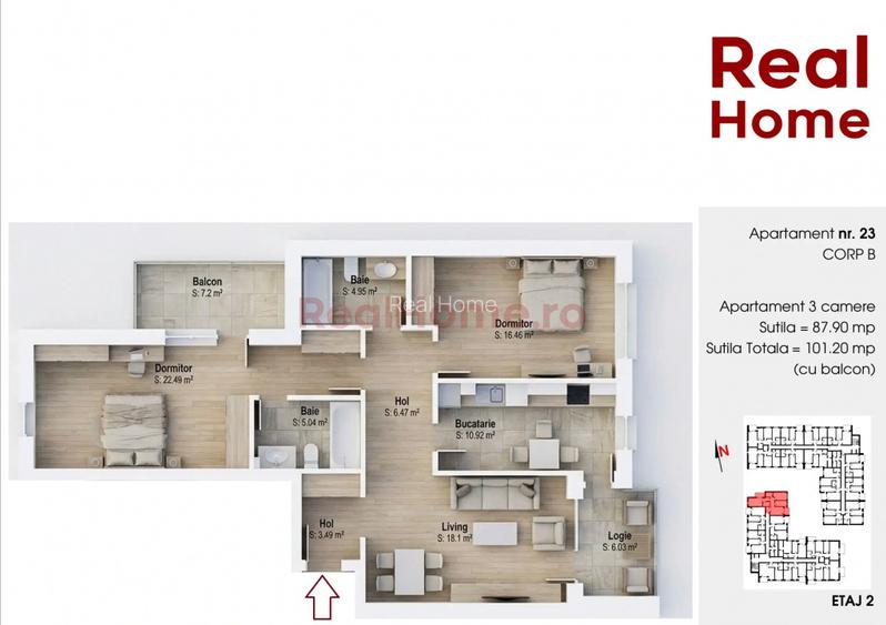 3 camere | 1 Decembrie 1918 | 15 min metrou | spatios  | premium - 2