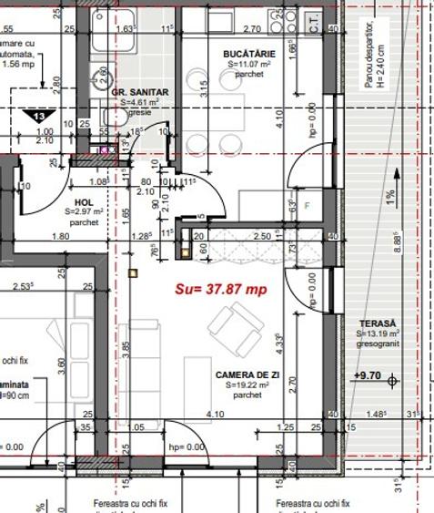 2 camere, 37mp – parțial finisat, perfect de amenajat