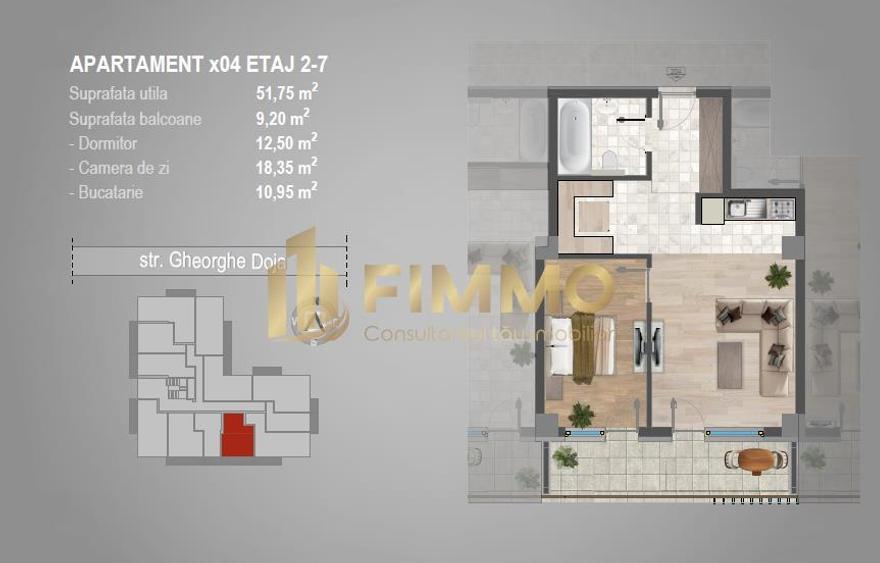 Apartament 2 cam | Bloc nou | Burdujeni Gheorghe Doja | ID: 1304