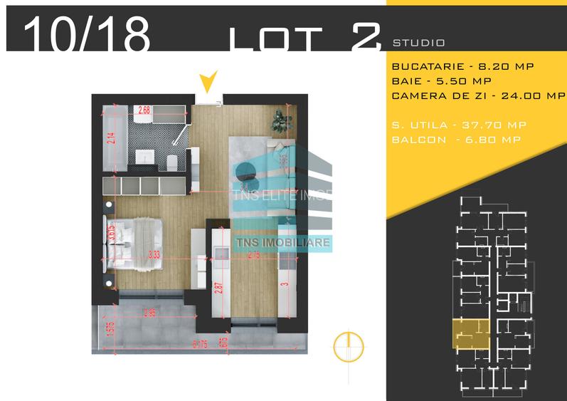 2 Camere Tip Studio 44 Mp,Pallady-Nicolae Teclu,Metrou - 6