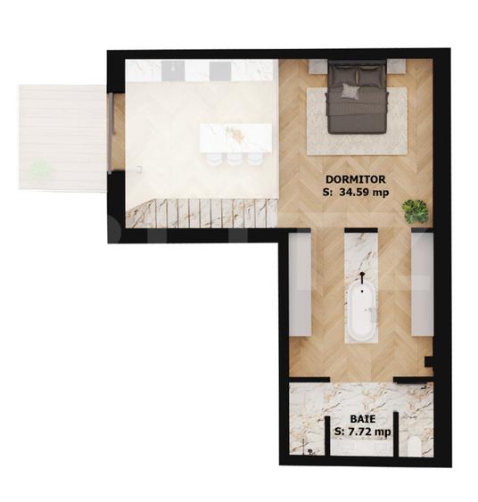 Apartament ultracentral, două nivele cu 2 băi și dressing – EAS Residence