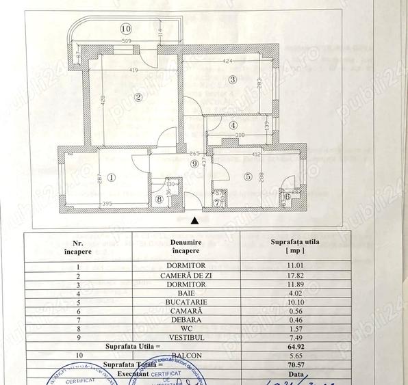Vanzare ap. 3 cam. renovat,p/8 cu balcon, bl. 1985, MetrouTimpuri Noi