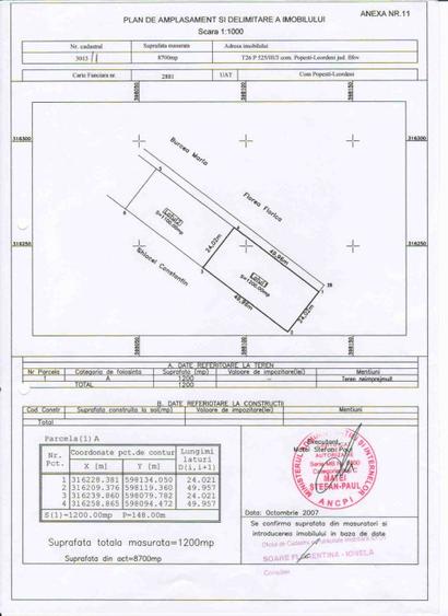 Teren intravilan de vanzare - 1200mp - DN4 Bucuresti -Oltenita